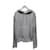 Thom Browne Gestrickter Kapuzenpullover mit hellgrauen Streifen Braun