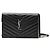 Saint Laurent Bolso de hombro tipo sobre con cadena y herrajes plateados Negro - vista 7