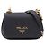 Prada Borsa a tracolla e borsa crossbody in Saffiano con logo dorato Nero