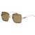 Gucci Gafas de sol de lujo de metal oversize cuadradas marrones Dorado