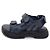 Louis Vuitton Taiga Leather Monogram Strap Sandal Blue