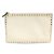 Valentino Clutch Stampal Alce in pelle di vitello avorio con Rockstud dorati Bianco