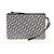 Jimmy Choo Clutch FARA in pelle nera con monogramma JC argento e glitter nero