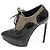 Saint Laurent Décolleté Oxford da donna in pelle nera e scamosciato marrone - vista 3