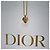 Dior CD Logo Half Heartstone Halskette (Premium Necklace) Golden - Ansicht 7