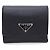 Prada Triangle Logo Saffiano Leder Geldbörse Schwarz