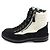 Chanel Stivaletti combat corti da donna in scamosciato nero e tela con logo CC con lacci - vista 4