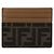 Fendi Tarjetero plano en tejido jacquard FF marrón Castaño - vista 3