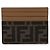 Fendi Tarjetero plano en tejido jacquard FF marrón Castaño - vista 5
