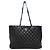 Chanel Borsa shopper a tracolla della serie Timeless in pelle di agnello con catena argentata Nero