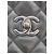 Chanel Borsa shopper a tracolla della serie Timeless in pelle di agnello con catena argentata Nero - vista 18