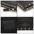 Valentino Clutch Stampex Alce in pelle di vitello nera con chiusura Gold Lockstud Nero - vista 7