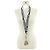 Burberry Collana con cinturino in nylon bianco e nero Logo Kingdom