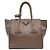 Prada Glace Kalbsleder Double Handle Tote und Schultertasche Braun