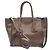 Prada Glace Kalbsleder Double Handle Tote und Schultertasche Braun - Ansicht 3