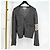 Thom Browne Mohair-Tweed-Cardigan mit diagonalem Armband Grau Braun - Ansicht 3
