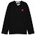 Comme Des Garcons Langarm-T-Shirt mit rotem Patch Schwarz