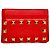 Valentino Portacarte Red Rockstud Rosso