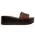 Fendi Sandali con zeppa in pelle Marrone