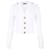 Balmain Cardigan mit Zopfmuster Weiß