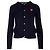 Comme Des Garcons Wollstrickjacke mit rotem Herz-Aufnäher (AX Blau
