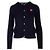 Comme Des Garcons Wollstrickjacke mit rotem Herz-Aufnäher (AX Blau - Ansicht 3