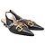 Gucci Scarpe slingback con morsetto in pelle nera Nero