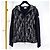 Jaqueta acolchoada com capuz de malha de lã Moncler Preto - vista 2