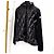 Jaqueta acolchoada com capuz de malha de lã Moncler Preto - vista 4