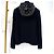 Jaqueta acolchoada com capuz de malha de lã Moncler Preto - vista 5