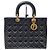 Dior Bolsa Tote Lady Black Patent Cannage Gold Hardware (Excelente, Large) Preto
