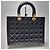 Dior Bolsa Tote Lady Black Patent Cannage Gold Hardware (Excelente, Large) Preto - vista 10