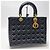 Dior Bolsa Tote Lady Black Patent Cannage Gold Hardware (Excelente, Large) Preto - vista 4