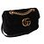 Gucci Mini borsa a tracolla GG Marmont in velluto Nero - vista 2