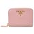 Prada Hellrosa Saffiano Kartenetui mit goldenem Metalllogo Pink