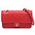 Chanel Borsa a tracolla con patta CC Logo Happy in scamosciato e velluto con cuciture Rosso
