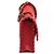 Chanel Borsa a tracolla con patta CC Logo Happy in scamosciato e velluto con cuciture Rosso - vista 12