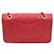 Chanel Borsa a tracolla con patta CC Logo Happy in scamosciato e velluto con cuciture Rosso - vista 13