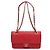 Chanel Borsa a tracolla con patta CC Logo Happy in scamosciato e velluto con cuciture Rosso - vista 14