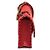 Chanel Borsa a tracolla con patta CC Logo Happy in scamosciato e velluto con cuciture Rosso - vista 3