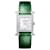 Hermès Montre Heure pour Femme Petit Modèle Argentée avec Diamants et Bracelet Alligator Vert  - vue 1