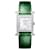 Hermès Montre Heure pour Femme Petit Modèle Argentée avec Diamants et Bracelet Alligator Vert  - vue 2
