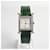 Hermès Montre Heure pour Femme Petit Modèle Argentée avec Diamants et Bracelet Alligator Vert  - vue 3