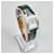 Hermès Montre Heure pour Femme Petit Modèle Argentée avec Diamants et Bracelet Alligator Vert  - vue 4