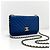 Chanel Borsa a tracolla CC Lambskin WOC con motivo Chevron e catena Blu - vista 4