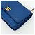 Chanel Borsa a tracolla CC Lambskin WOC con motivo Chevron e catena Blu - vista 7