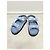Louis Vuitton Sandali piatti in denim con velcro Monogram Paseo Blu - vista 3