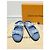 Louis Vuitton Sandali piatti in denim con velcro Monogram Paseo Blu - vista 7