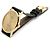 Rolex Reloj Cellini Small de cuero oval para mujer, Oro, Manual Negro - vista 14