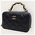 Vanity Chanel Mini bolsa de cosméticos de pele de cordeiro preta com alça de mão e corrente dourada com chip Preto - vista 2